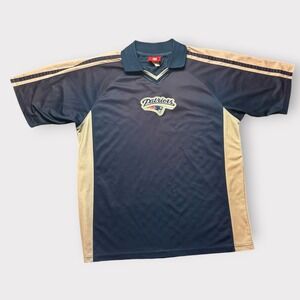 NFL New England Patriots Polo Shirt Mens Navy Blue Silver Embroidered‎ Logo XL